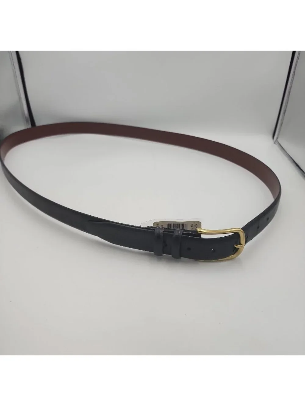 Perry Ellis Mens Black Bonded Leather Belt 56 Fits 51-57